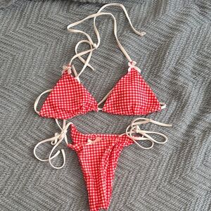 Red Gingham Bikini Set